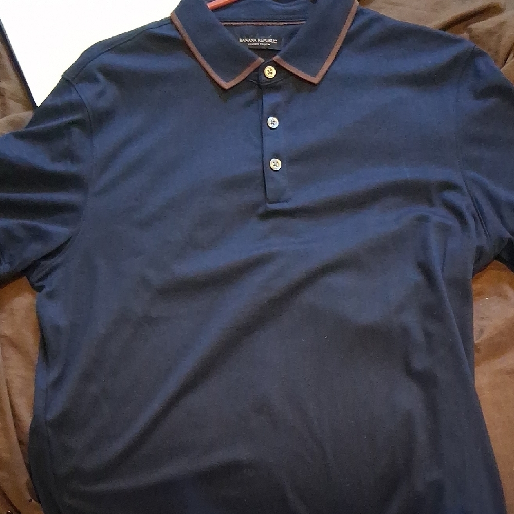 Deep Navy Blue Polo Shirt with Contrasting Collar